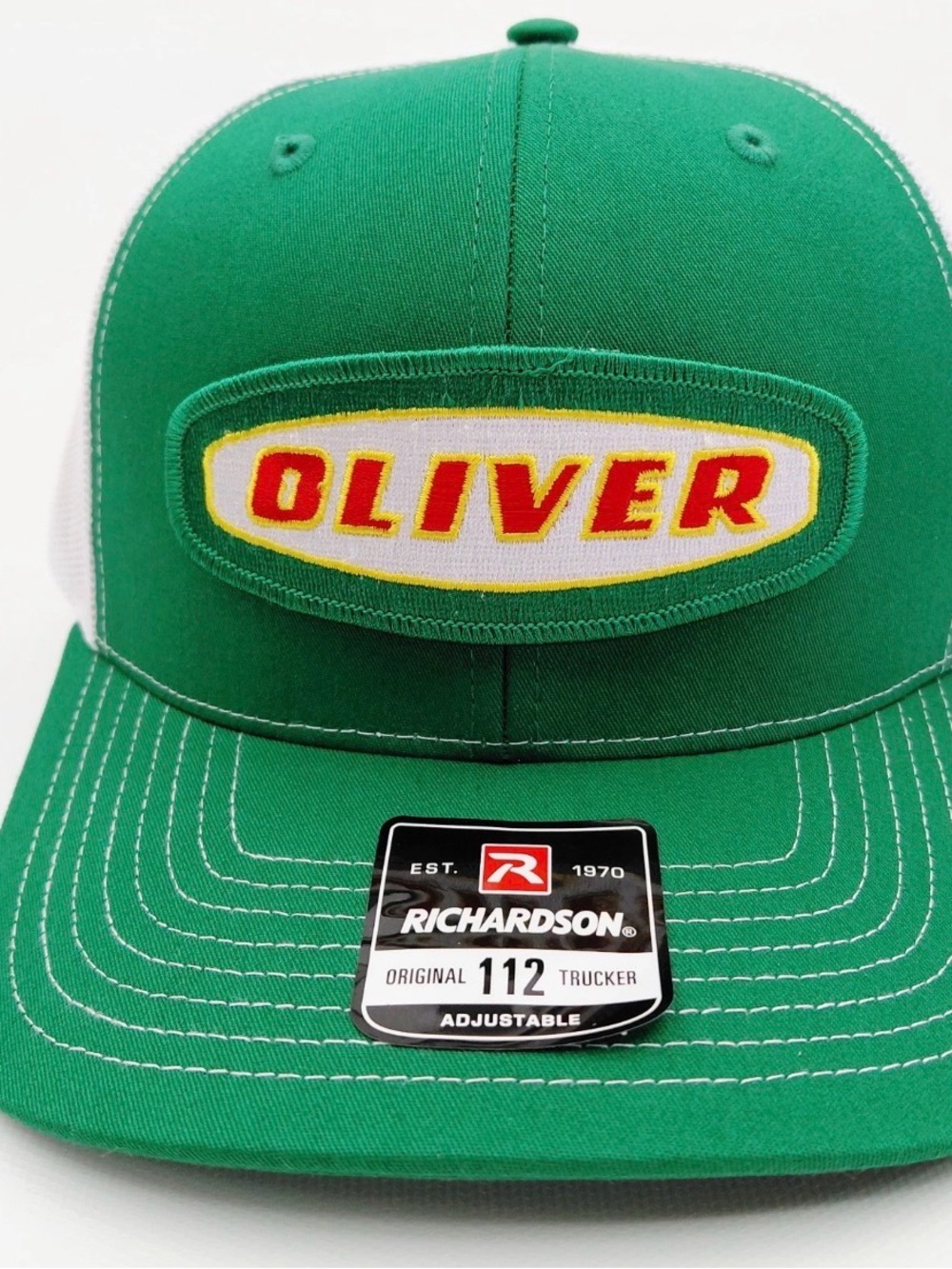 Oliver Tractors Hat Embroidered Patch Cap Mesh Snapback Richardson 112 Green